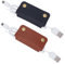 GORGECRAFT 2PCS 2 Colors Leather Cable Straps Rectangle Fastening Ties Earphone Cord Keeper Pu Leather Portable Earbuds Cord Organizer Winder Cable Management for Travel Home School Office