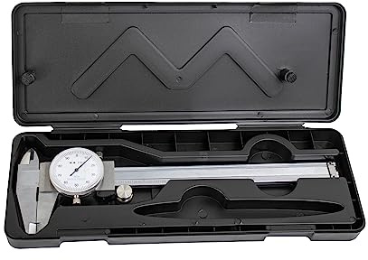 HFS 0-6 Inch Dial Caliper, ±0.001 Inch Accuracy, 4-Way Precision Measuring Tool for Inside, Outside, Depth and Step Measurements, Shockproof Design with Protective Storage Case