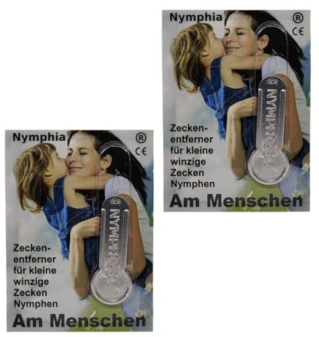 Nymphia Zeckenentferner I Zeckenentferner für kleine winzige Zecken, Nymphen I 2x 1 Stück im Sparset I plus PharmaPerle giveaway