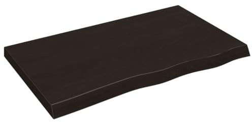 vidaXL Wandregal, Holzregal Regal Handgefertigt mit Baumkante, Wandboard Regalbrett Deko, Bücherregal Hängeregal, Dunkelbraun 100x60x(2-6) cm Massivholz Eiche Behandelt