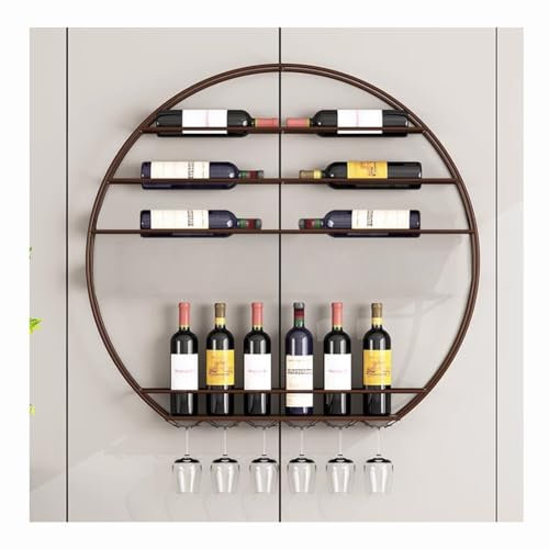 16 Bouteille Mural Porte-bouteilles De Vin, Industriel Étagères De Support En Métal Pour L'organisateur De Bouteille De Vin Et De Gobelet, Maison Bar Salle À Manger ( Couleur : Brass , Taille : 80X10X