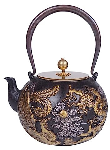 UTOQIA Théière Japonaise Théière en Fonte Chinoise 1.2L/1200ML Théière Japonaise en Fonte Théière Bouilloire Peinte À La Main comme Décoration De Maison Ou De Cuisine Theiere Fonte Theiere Japonaise