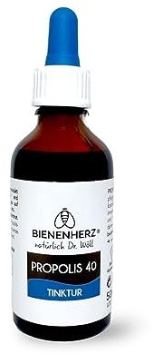 Bienenherz® Propolis Tinktur 40% – 50ml – hochkonzentrierte, schadstoffgeprüfte Tropfen – für Haut, Mundraum & mehr – von Imker & Apotheker Dr. Wöll – Made in Germany – mit Pipette