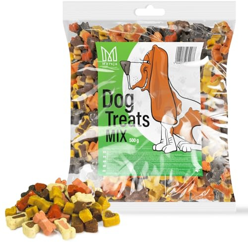 MERSJO Friandises d'Entraînement - 500g Aliments Secs pour Chiens, Délices et Dresseurs de Viande Séchée en Douceur, Convient à Toutes Les Races et Tailles, Mix