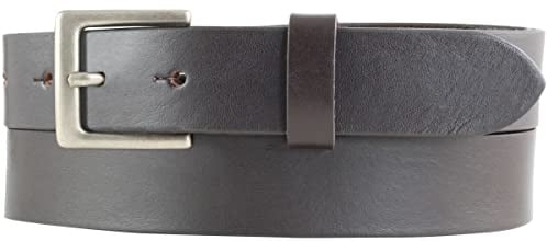 BELTINGER Damen-Gürtel aus Vollrindleder 3 cm | Leder-Gürtel für Damen 30mm | Chino-Gürtel mit Gürtelschließe in Altsilber | Braun 90cm