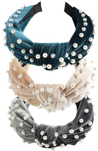 scicent Damen Haarreif Kopfband 3 Stück Haarband Turban Elastische Kopf Wickeln Niedlich Haarschmuck für Mädchen - 9831