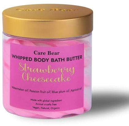 CareBear Whipped Body Bath Butter, KörperBade butter mit Passionsfruchtöl, Aprikosen- und Blau flaumenöl, Spendet Feuchtigkeit und pflegt die Haut, Natürliche KörperBade butter