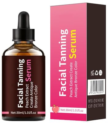 KARLOR Selbstbräunung Drops Gesicht Facial Self Tanning Drops Flüssig Selbstbräuner Konzentrat Drops Pfirsich Gesicht Bräunungsserum für natürlich gebräunt Teint Facial Bräunungsintensität 30ml