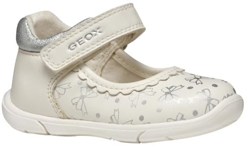Geox B ZAPITO Girl B, Scarpe da Ginnastica Bimba 0-24, White/Silver, 22 EU