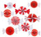 SUNBEAUTY Christmas Hanging Candy Paper Fans - 9pcs Party Home Decorations Christmas Themed Perfect Hanging Fans for for Xmas Holiday Ceilings Wall Decor Winter New Year Party