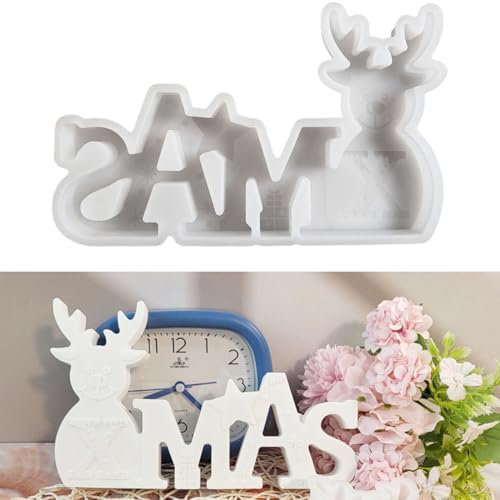 ALEFBET Silikonformen Gießformen Weihnachten, Silikonform Weihnachten, DIY Silikon Gießform, Gipsformen zum Gießen, Epoxidharz Formen(Weihnachten XMAS)