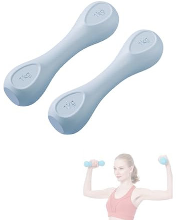 MAGIC SELECT Set di 2 Manubri in Neoprene da 1 kg, Pesi da Nalestra Leggeri, Manubri Antiscivolo, Ideali per Allenamento di Forza E Palestra in Casa, Manubri Fitness Ergonomici. Colore Blu.