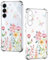 Nuxiady Coque pour Samsung Galaxy A55 5G Silicone Transparente Antichoc Housse TPU Fleur Anti-Rayures Étui Bumper avec Coins Renforcés Cover pour Galaxy A55, Fleur Papillon