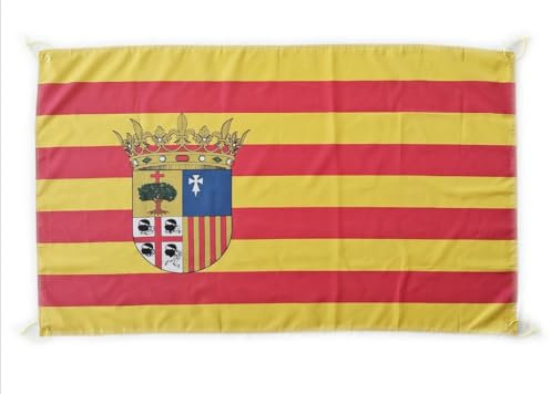 Bandera Aragón Grande 150x90cm Bandera Aragón Balcón con 4 Ojales y 4 Bridas (Aragon)