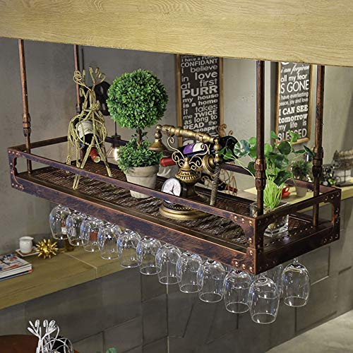 Decken-Weinregale, dekoratives Regal, Weinregal, Wandmontage, industrieller Stielglashalter, Eisen, hängender Weinglashalter für Weinglasaufbewahrung