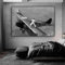 BMGKYAGL Poster 'Tennis spielen im Flugzeug', Druck auf Leinwand, Wandkunst, Schwarz-Weiß, Vintage-Kunst, Heimdekoration, 70 x 100 cm, rahmenlos