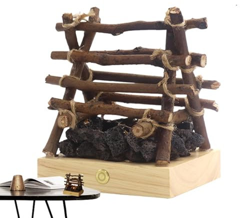 Leños de Chimenea LED, leños de Fuego Falsos - Control táctil de luz Nocturna de fogata Falsa, 3 Modos Ajustables,Decoraciones del Festival de Navidad de Halloween, lámpara de leña Falsa del hoyo del