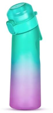 Air Bottiglia d'acqua con 1 Cialda Aromatica, 650ML Senza BPA Borracce Tritan Pod Frutta Prova di Perdite 0 Calorie Tazza d'acqua con Cannuccia (Air Borraccia rosa e verde con 1 cialda aromatica)