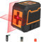 Qooltek roter Kreuzlaser selbstnivellierend, horizontaler und vertikaler Kreuzlinienlaser Strahl, Laser Wasserwaage mit 2 AA-Batterien, IP54, Rot
