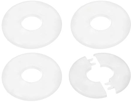 PATIKIL Cache Mitigeur Douche, 4pcs Écussons en ABS Garniture Robinet Douche Muraux pour 28mm, Décoration Rosace Robinet Coffrage Caches Tuyaux d'Eau Chauffage Plomberie Mural, Blanc