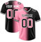 Personalisiert American-Football-Trikot Team Name Number & Logo Sports Uniform Football Jersey für Kinder Erwachsene Herren-Sporthemden Atmungsaktiv T-Shirt,Pink