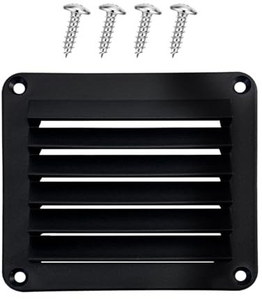 Rectangular Marine Vent, Sturdy Nylon Air Vent, Optimal Heat Dissipation, Square Cover, Resistant Design, Lightweight Build, Black Color, Ideal for Boats And Caravans