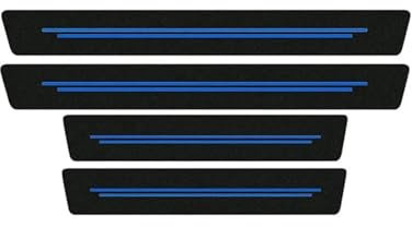 ZDDYUU 4 Stück Auto Einstiegsleisten Schutz für VW VW Golf 6 GTI Golf 7 Golf 7 GTI Golf Tdi Golf Sportsvan, Kohlefaser Türschweller Trittschutz Dekor Lackschutzfolie,A Blue