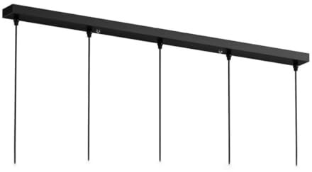 DESHOME Cache Fil pour Lustre Plafond Noir Rosace Plafond Luminaire 5 Trous 100cm Diamètre Longue Plaque Fixation Plafonnier Pince Châssis Base Cable Suspension Luminaires avec Accessoires