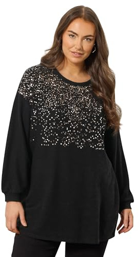 EVANS Curve Sequin Embellished Knitted Top - Women's - Plus Size Curve