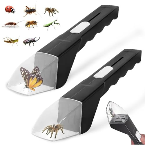 2 Stück Insektenfänger, Spinnenfänger, Insekten Lebend Fangen, Spinnenfänger Handgehaltene, Spinnenfänger Werkzeug für Kinder, Insektenfalle lebend Falle für Observable und Capture für Zuhause &Garten
