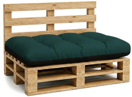 Amazinggirl Palettenkissen Outdoor Kissen Sitzkissen 120x80 cm - Auflagen für Paletten Europaletten Palettensofa und Palettenmöbel Palettenpolster Outdoorkissen Gartenkissen Grün