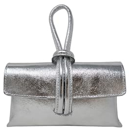 Chicca Borse Borsetta Pochette da Donna in Pelle Dollaro