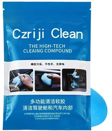 Car Cleaning Kit - Dash Interior Tool for Vehicles | Reusable Sticky Gel with Deep Wipes, Vent Supplies Accessory, Auto Dust Cleaner, Gadget Organizer for Home Garage Office Travel Use