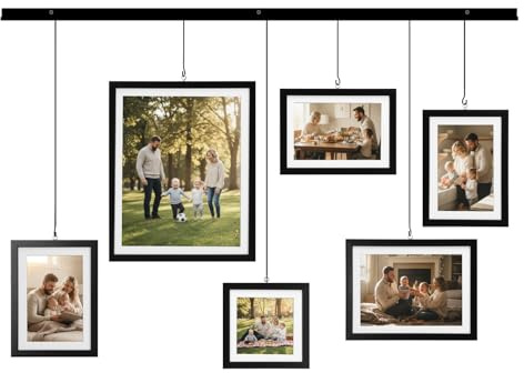 Giftgarden Galerie-Bilderrahmen-Set, Wandcollage-Rahmen | für verschiedene Fotoformate 10x10/10x15/13x18/20x25 cm, Schwarz