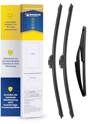 MICHELIN Perfect Fit 121H1 Scheibenwischer Set 530/470mm + 340mm | Kompatibel mit: VW Golf III [11.91-02.99], Golf IV [10.97-05.02]