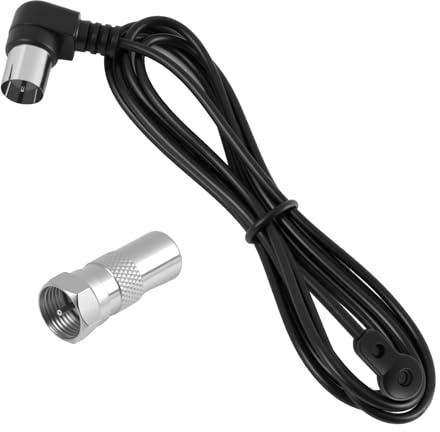 Antena FM Interior 75 Ohmios con Cable coaxial y Adaptador F, Antena dipolo para Receptor AV, Amplificador HiFi, sintonizador y Home Cine