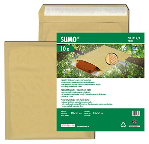 SUMO Papierpolstertaschen 235 x 265 mm haftklebend natron braun 90 g/m²