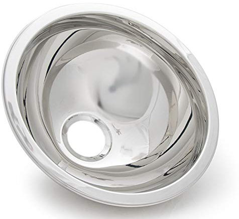 wellenshop Spülbecken Edelstahl-Spüle Rostfrei Rund 340 mm Rundspüle für Boot Caravan Wohnwagen Campingwagen