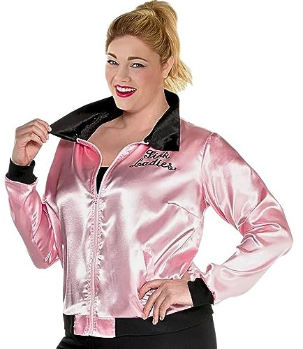 Grease Pink Ladies Jacket - Plus XXL (18-20), Pack of 1 - Iconic, Classic, & Stylish Perfect for 50s-Themed Parties & Retro Style Lovers