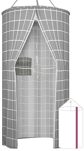 WHRAOY Rundes Duschzelt, 80 X 200 cm, WC-Duschkabine, Mobiles Umkleidezelt, Zum Umziehen Und Duschen,A