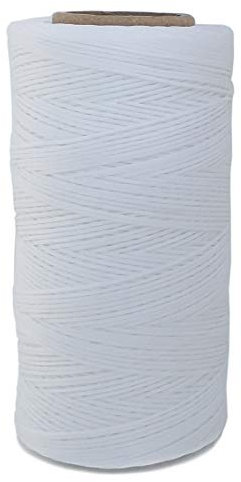 Komfami Wachs Faden Nähgarn 260 Meter 1mm Polyester Wachsfaden Nähen Ledergarn Gewachst (Weiß)