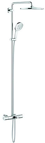 GROHE Rainshower Smartactive 310 - Duschsystem mit Thermostatbatterie (Wandmontage, Sicherheitssperre bei 38°C, Verbrühungsschutz, Schnellbefestigungssystem), chrom, 26657000
