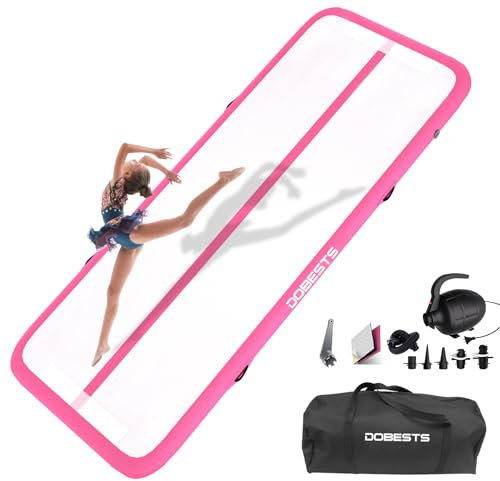 DOBESTS Airtrack Tumbling Matte, Gymnastikmatte mit Luftpumpe, Trainingsmatte mit Tragetasche, Turnmatte Zuhause, Outdoor, Yoga, Fitness, Sport 10cm Hoch 3m