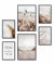 Heimlich® Premium Poster Set mit Bilderrahmen Aluminium Schwarz | 2 x DIN A3 & 4 x DIN A4 - ca. 30x42 & 21x30 | Stilvolle Poster Collagen mit passenden Bilder als Wanddeko » Achtsam Beige Strand «