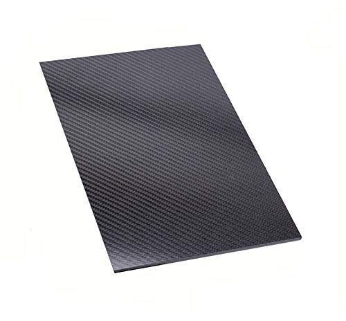 XMRISE Fibra de Carbono Sheets Board Placa 3K Panel Rígido Rígido Cutable Equipo Deportivo Tarjeta Weave Mate 100mmx200mm, Thickness0.5mm