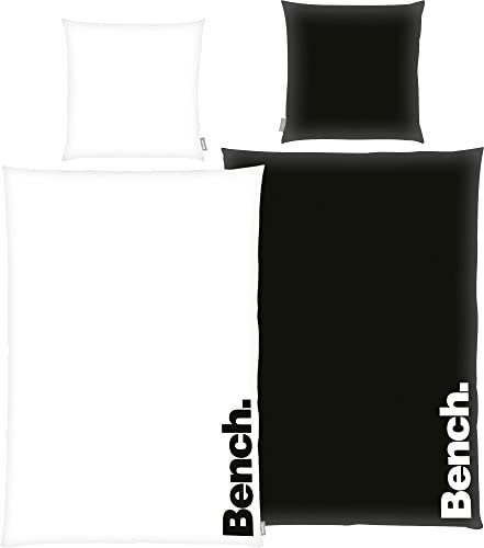 Bench Bettwäsche Set, Modern Opposite, Kopfkissenbezug ca. 80x80 cm, Bettbezug ca. 155x220 cm, Mit leichtläufigem Markenreißverschluss, 100 % Baumwolle, Farbe: Schwarz/Weiß, Art.Nr.: 4412605039