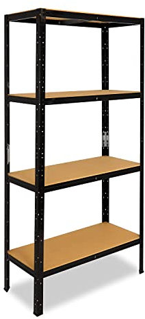 shelfplaza® 180x120x40cm Black Schwerlastregal schwarz/Metallregal schwarz 4 Böden à 175kg Tragkraft/Lagerregal schwarz Regal Keller Haushaltsregal schwarz/Metall Regal schwarz Metall stehend