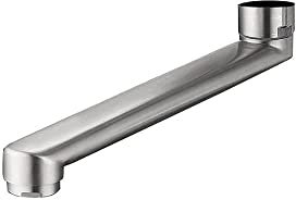 HomeLava Beccuccio girevole lungo 22,5 cm, rubinetto girevole per rubinetto da parete, lunghezza totale dritta, acciaio inox spazzolato