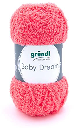 Gründl Wolle Baby Dream (kuscheliges Strick- & Häkelgarn aus 100% Polyester, 50 g / 136 m, Nadelstärke: 5-6, 1 x 50 g), himbeere