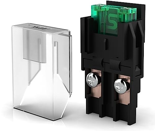 AUPROTEC Sicherungshalter für Maxi Sicherungen bis 100A mit Schutzabdeckung inkl. Maxi Sicherung 30 A grün